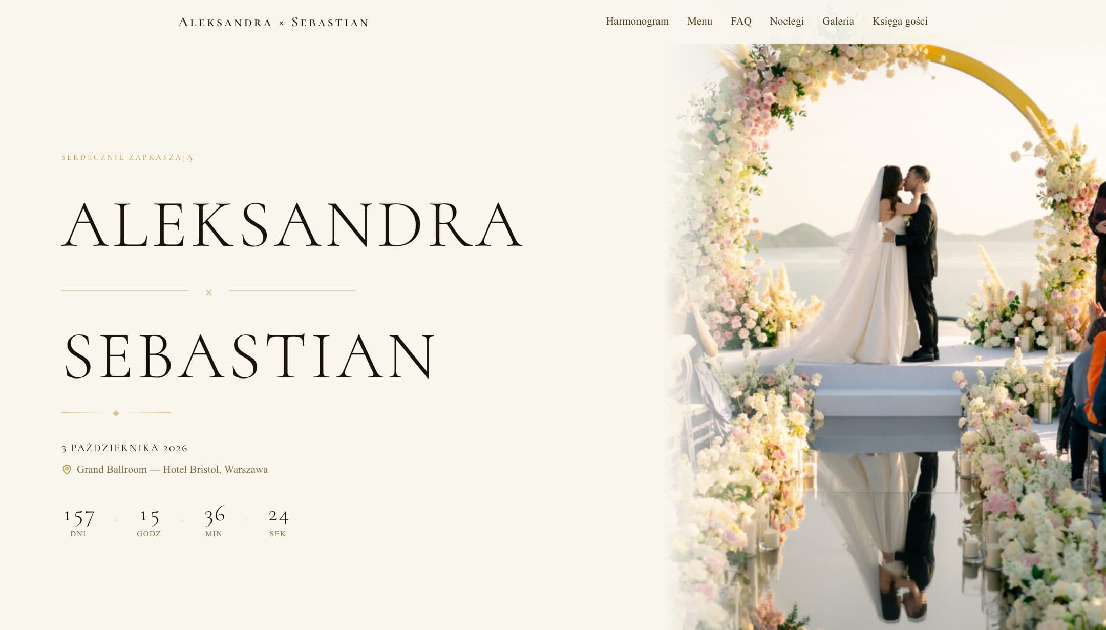 Motyw strony ślubnej Glamour