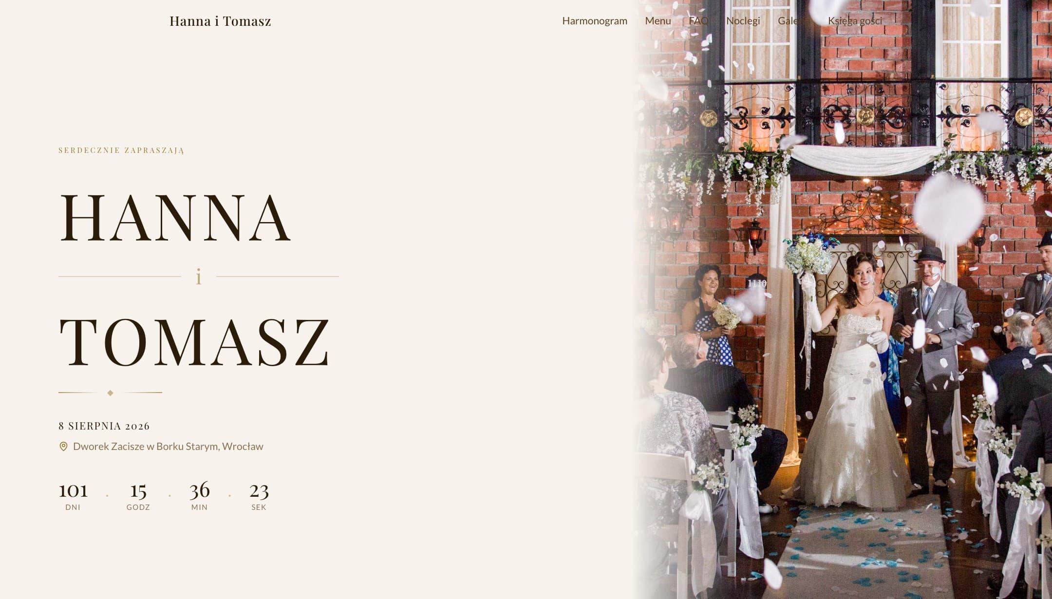 Motyw strony ślubnej Vintage