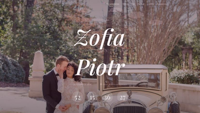 Zaproszenie ślubne — styl Romantyczny